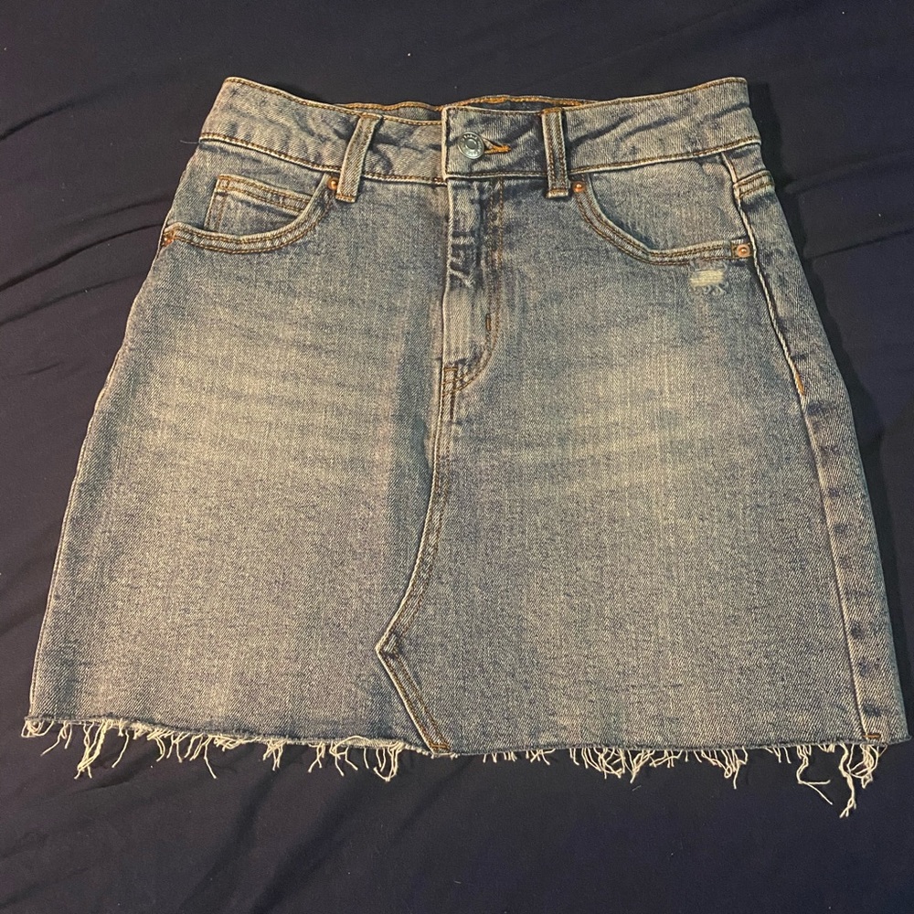 denim mini skirt